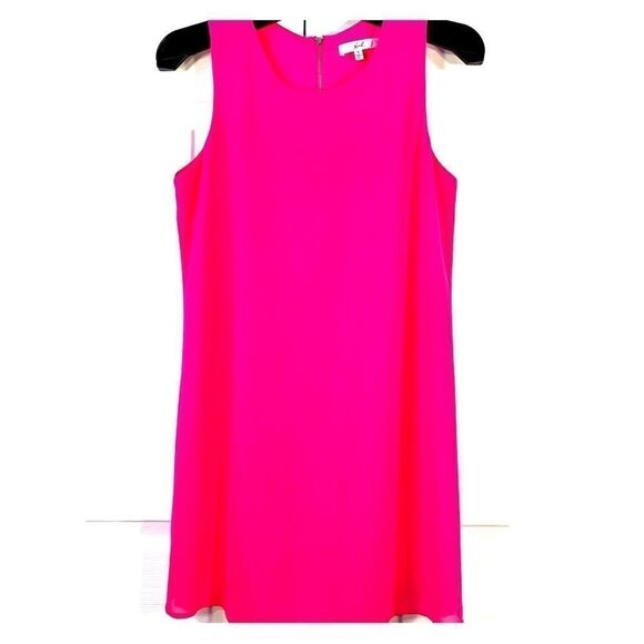 HOT PINK CREPE SHEATH LINED by NOROH SIZE SMALL - Picture 1 of 6